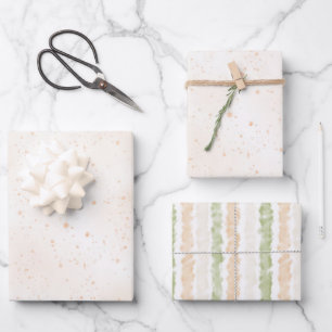 Whimsical Peach Dots Birthday Wrapping Paper Sheet