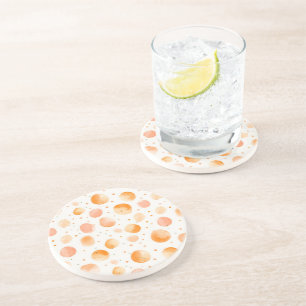 Whimsical Peach Dots Coaster