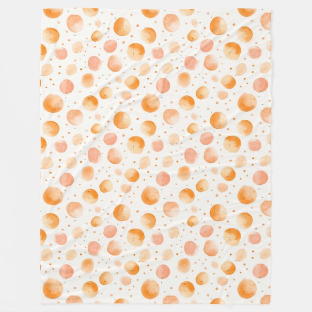 Whimsical Peach Dots   Fleece Blanket (Front)