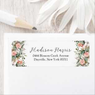 Whimsical Peach Sage Green Floral Wedding