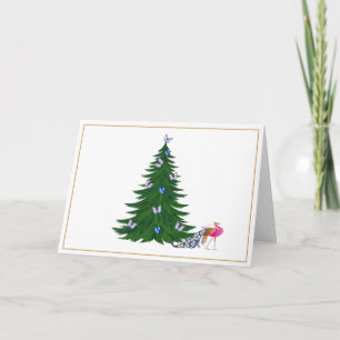 Whimsical Peacock Christmas Card