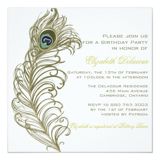 Peacock Birthday Party Invitations 7