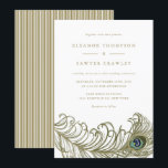 Whimsical Peacock Feather Wedding Invitation<br><div class="desc">Customisable invitation featuring whimsical peacock feather illustration. Matching items area available.</div>