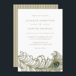 Whimsical Peacock Feather Wedding Invitation<br><div class="desc">Customisable invitation featuring whimsical peacock feather illustration. Matching items area available.</div>