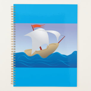 Whimsical Peanut Boat Minimalist Sailing Ship Planner