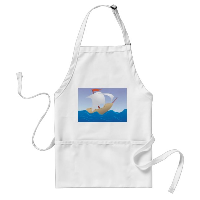 Whimsical Peanut Boat Minimalist Sailing Ship Standard Apron (Front)