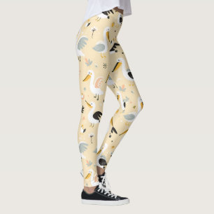 Whimsical Pelican Paradise Leggings