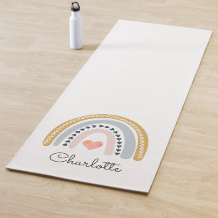 Whimsical Personalised Boho Rainbow  Yoga Mat
