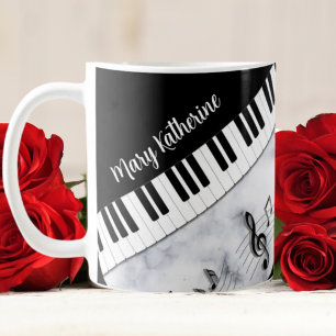  Whimsical Personalised Piano Keys Coffee Mug