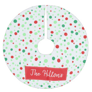 Whimsical Personalised  Polka Dot Christmas Skirt Brushed Polyester Tree Skirt
