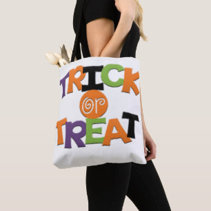 Whimsical Personalised Trick or Treat Design Tote Bag