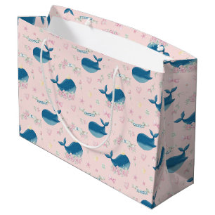 Whimsical Personalised Whale Large Gift Bag