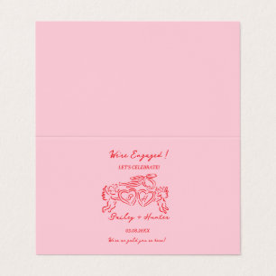 Whimsical Personalized Engagement couple Sign Business Card