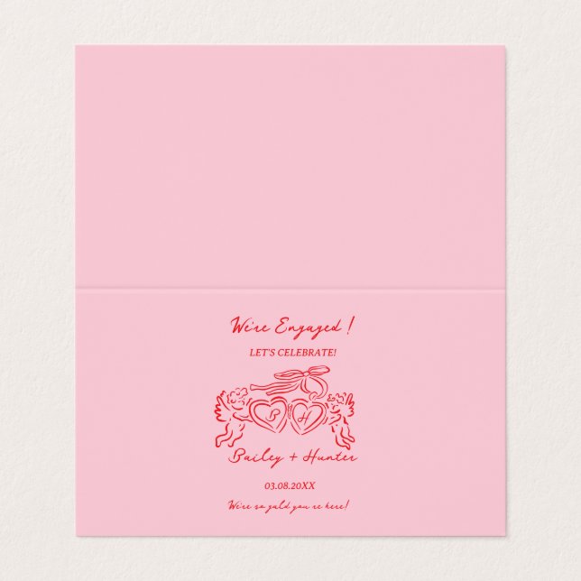 Whimsical Personalized Engagement couple Sign Business Card (Outside Unfolded)