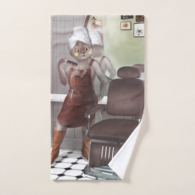 Whimsical Pet Barber Shop Hand Towel (Hand Towel)