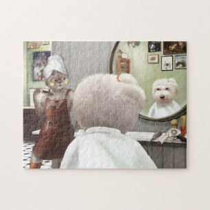 Whimsical Pet Barber Shop Jigsaw Puzzle