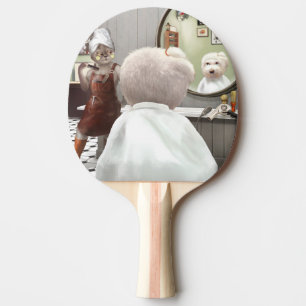 Whimsical Pet Barber Shop Ping Pong Paddle