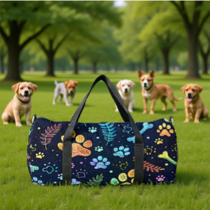 Whimsical Pet Print Travel Organiser Duffle Bag