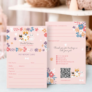 Whimsical pet sitter dog walker pet report card
