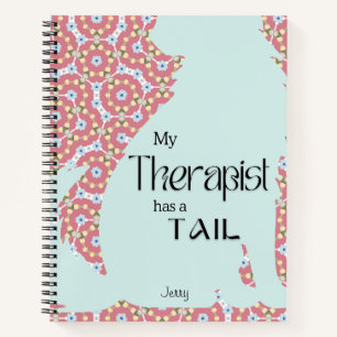 Whimsical Pet Therapy Humour Pink Blue Notebook