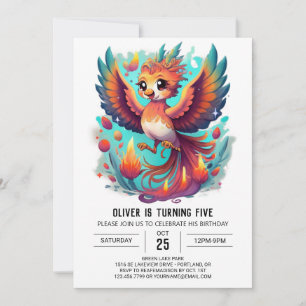 Whimsical Phoenix Dreamscape Birthday Invitation