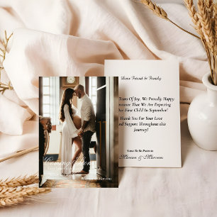 Whimsical  photo pregnancy  announcement card