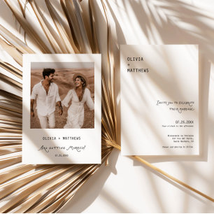 Whimsical Photo Wedding Invite Modern Minimalist