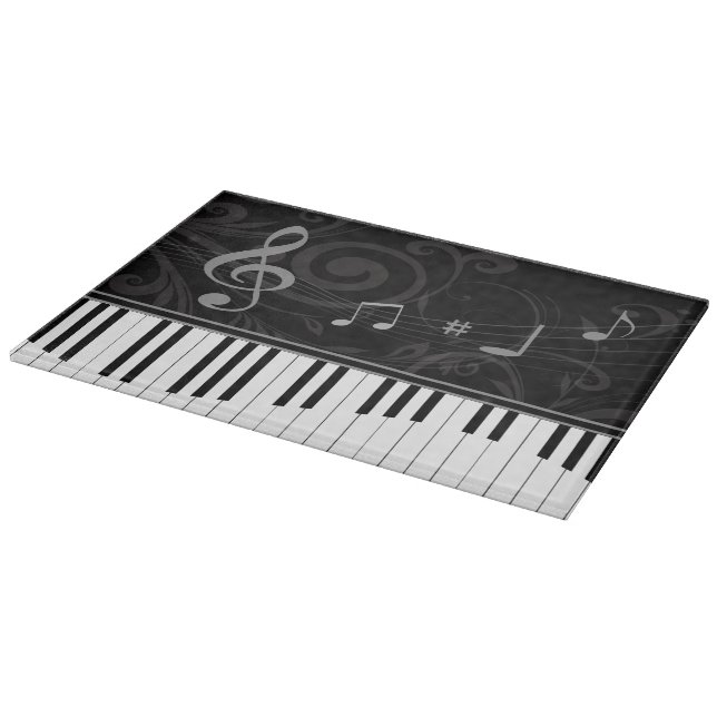 Whimsical Piano and Musical Notes Cutting Board (Corner)