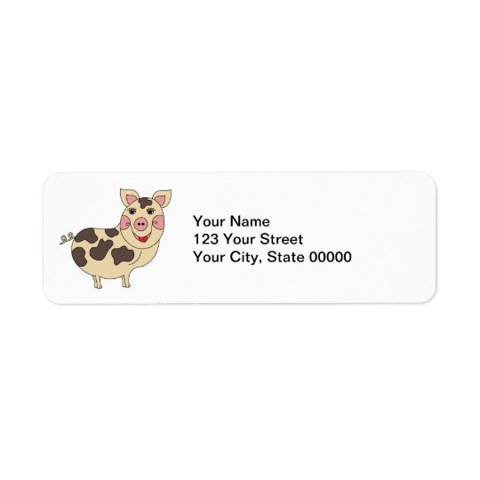 Whimsical Pig Personalised Return Address Label