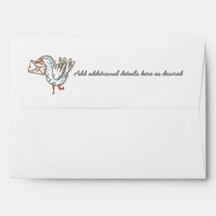 Whimsical Pigeon Post Wedding RSVP Envelope