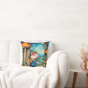Whimsical Piglet Cushion