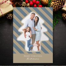 Whimsical Pine Tree Shaped Photo Merry Christmas