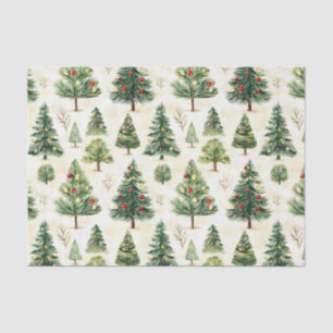 Whimsical Pine Trees Pattern Tissue Paper