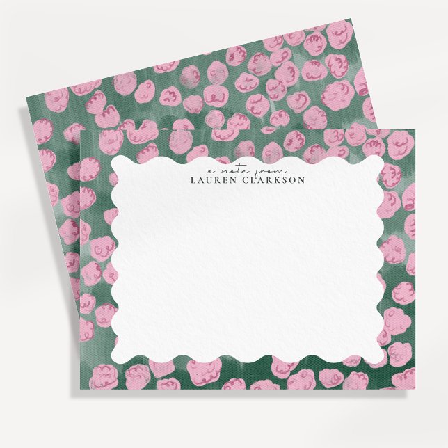 whimsical pink and green floral note card (Creator Uploaded)