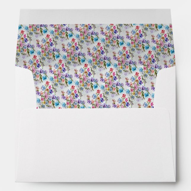 WHIMSICAL PINK AND PURPLE FLOWERS ENVELOPES (Back (Bottom))