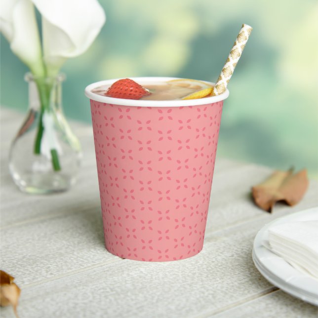  Whimsical Pink Apple Seed Pattern Baby Shower  Paper Cups (Insitu)