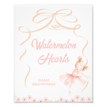 Whimsical Pink Ballerina Birthday Party Sign