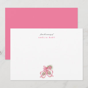 Whimsical Pink Ballerina Girl Card