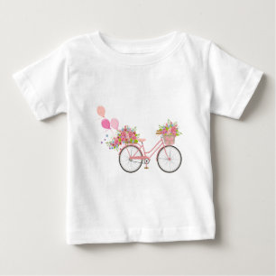 Whimsical Pink Bicycle Baby T-Shirt