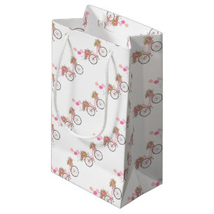 Whimsical Pink Bicycle Small Gift Bag
