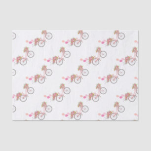 Whimsical Pink Bicycle Tissue Paper
