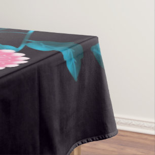 Whimsical Pink Bird Floral Botanical Design Tablecloth