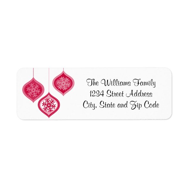 Whimsical Pink Christmas Ornaments Trio (Front)