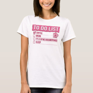 Whimsical Pink COFFEE WORK TRUE CRIME T-Shirt
