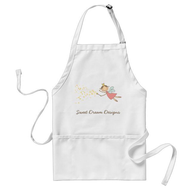 Whimsical Pink Fairy Princess And Magical Stars Standard Apron (Front)