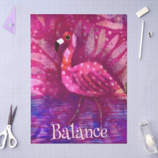 Whimsical Pink Flamingo Personalised Decoupage Tissue Paper