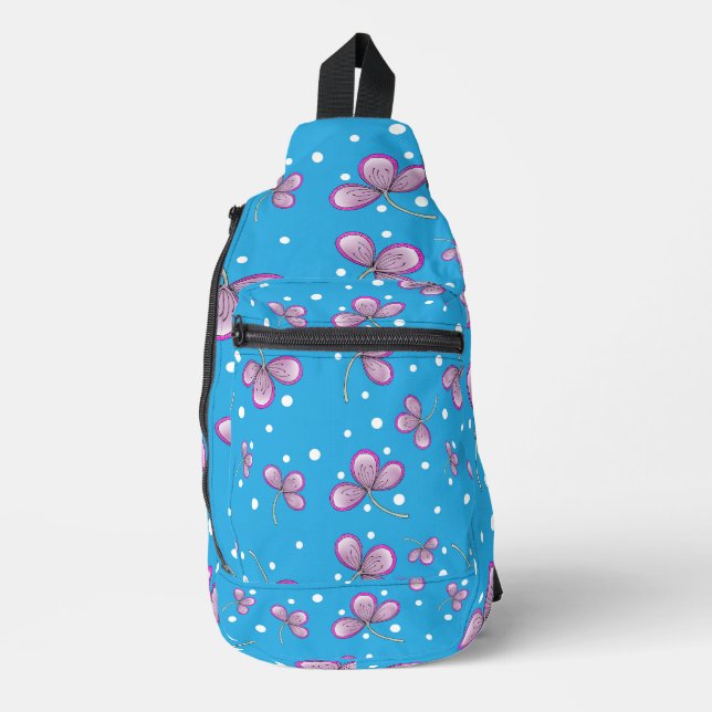 Whimsical Pink Flower Sling Bag (Front)