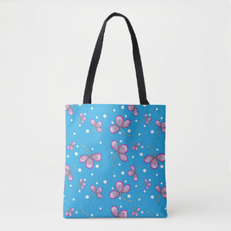 Whimsical Pink Flower Tote Bag