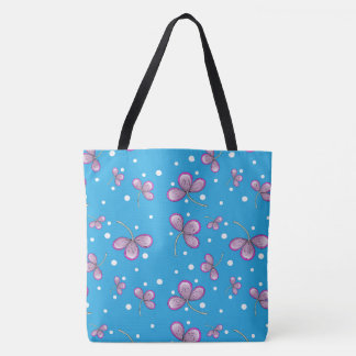 Whimsical Pink Flower Tote Bag