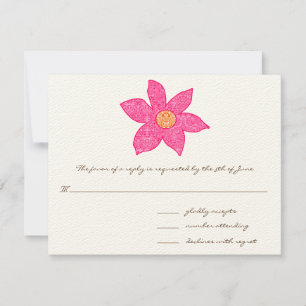Whimsical Pink Flower Wedding Response Cards